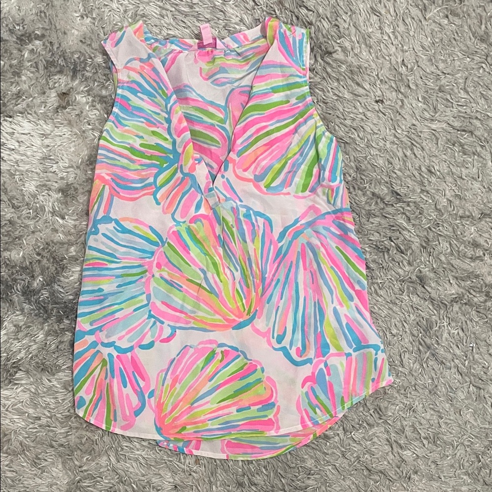 Lilly Pulitzer Pink and Blue Shell Women’s Blouse